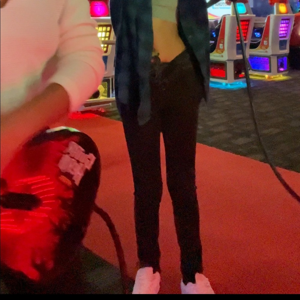 Tie up low rise jeans